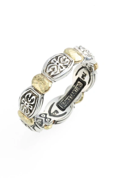 Shop Konstantino 'aspasia' Hammered Band Ring In Silver/ Gold