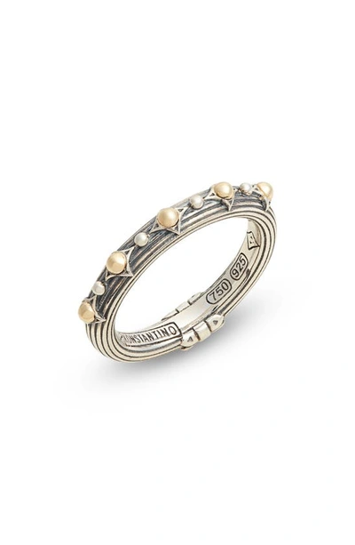 Shop Konstantino Delos Slim Stacking Ring In Silver/ Gold