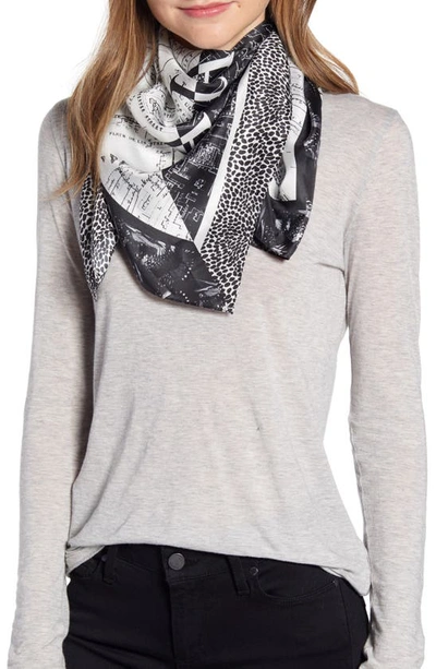 Shop Allsaints Spitalfields Splice Square Silk Scarf In Black