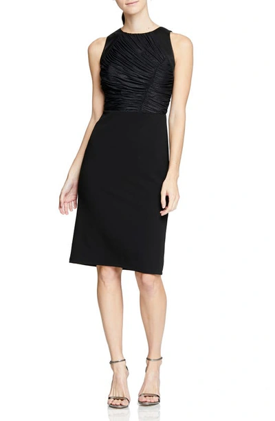 Shop Halston Heritage Heritage Ruched Detail Cocktail Dress In Black