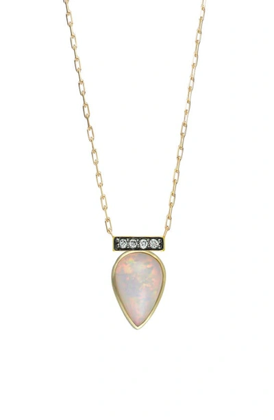 Shop Sorellina Opal & Diamond Pendant Necklace In Yellow Gold