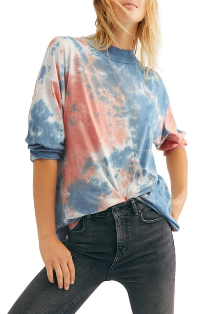 Shop Free People Be Free Tie Dye Oversize Long Sleeve T-shirt In Cotton Candy