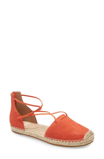 Shop Eileen Fisher Lace Espadrille In Tangelo Nubuck Leather