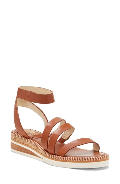 Shop Vince Camuto Margreta Ankle Strap Sandal In Rich Clay Brown Leather