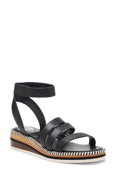 Shop Vince Camuto Margreta Ankle Strap Sandal In Black Leather