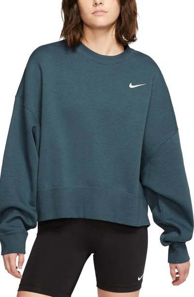 Shop Nike Sportswear Crewneck Sweatshirt In Ash Green/ White
