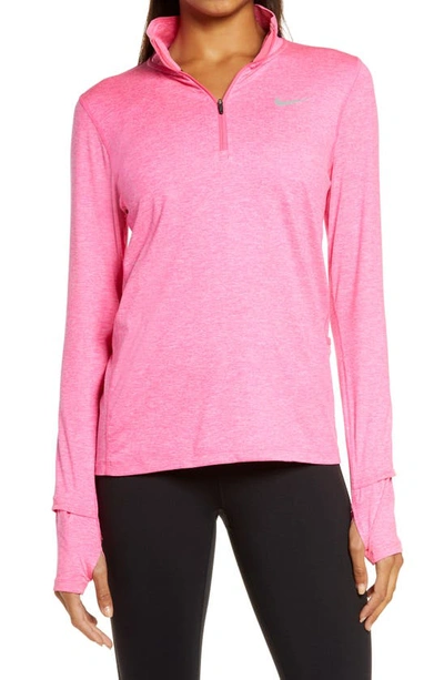 Shop Nike Element Half Zip Pullover In Hyper Pink/ Reflective Silv