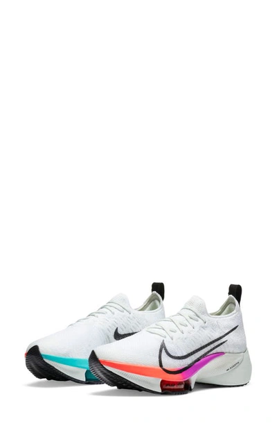 Shop Nike Air Zoom Tempo Next% Running Shoe In White/ Crimson/ Volt