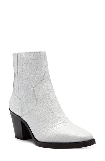 Shop Lucky Brand Jaide Western Bootie In Blanche Leather