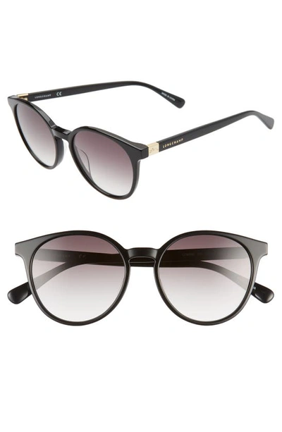 Shop Longchamp Le Pliage 51mm Gradient Round Sunglasses In Black