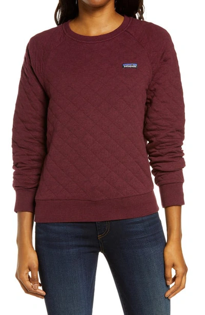 Shop Patagonia Quilt Crewneck Sweater In Chicory Red