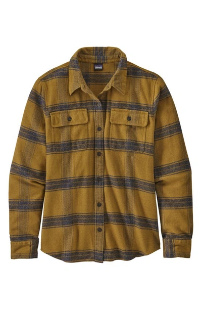 Shop Patagonia Fjord Flannel Shirt In Mulch Brown
