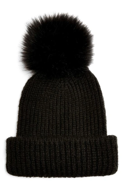 Shop Topshop Pom Beanie In Black