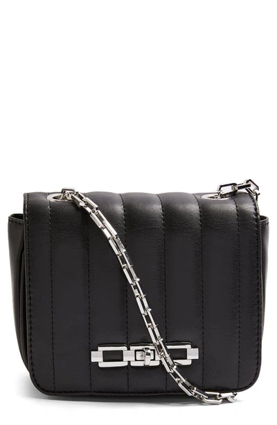 Shop Topshop Quilted Faux Leather Crossbody Bag In Black