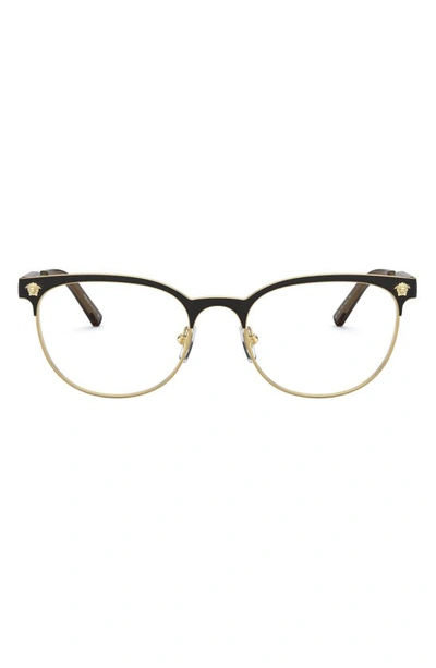 Shop Versace 53mm Oval Optical Glasses In Gold/ Matte Black
