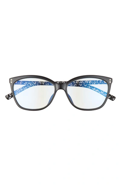 Shop Kate Spade Milena 55mm Blue Light Blocking Reading Glasses In Black/ Clear - Blue Block
