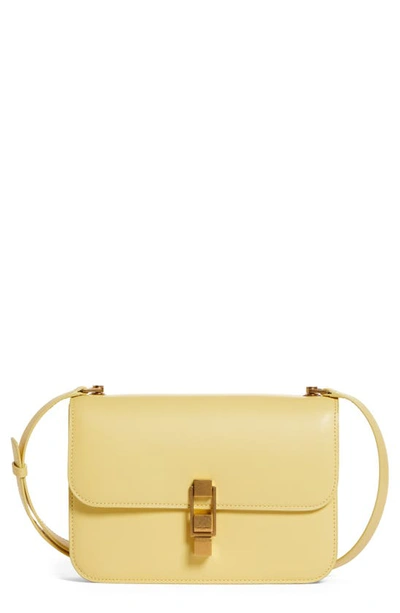 Shop Saint Laurent Le Carré Leather Shoulder Bag In Paille