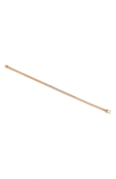 Shop Ef Collection Curb Chain Bracelet In Rose Gold