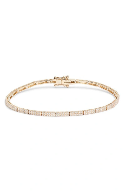 Shop Ef Collection Double Row Diamond Eternity Bracelet In Yellow Gold