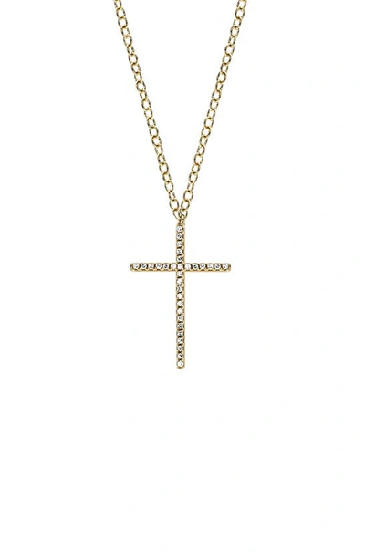 Shop Ef Collection Diamond Cross Pendant Necklace In Yellow Gold
