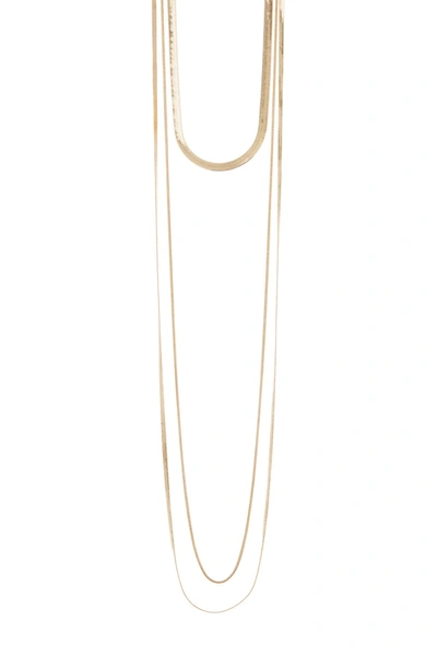 Shop Halogen 3-in-1 Draped Snake Chain Necklace In Gold