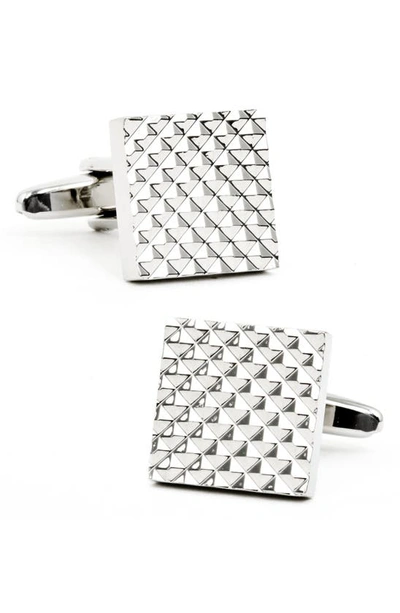 Shop Cufflinks, Inc Apex Square Cuff Links In Silver