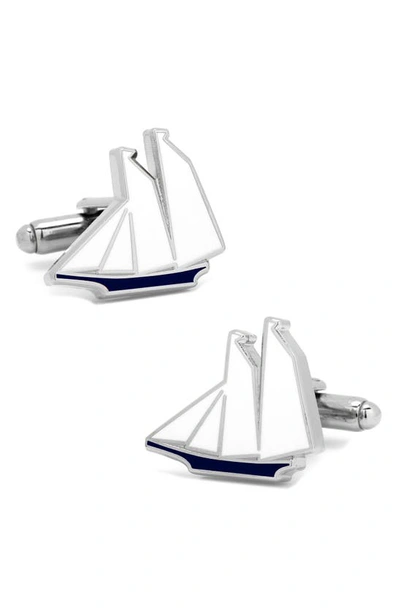 Shop Cufflinks, Inc Sailboat Cuff Links In White