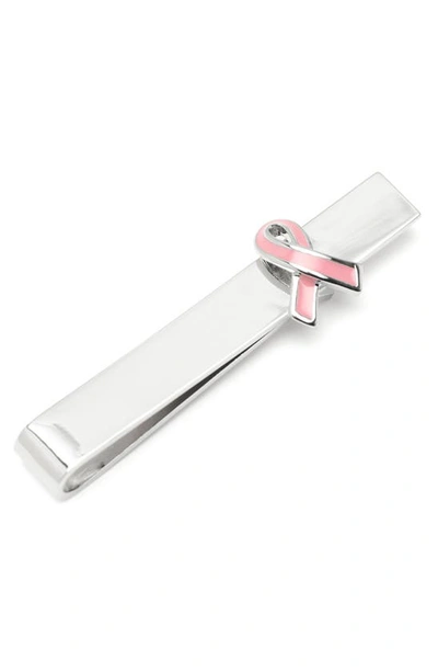 Shop Cufflinks, Inc Pink Ribbon Tie Bar In Silver