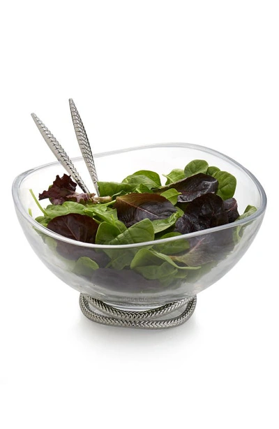 Shop Nambe 'braid' Glass Salad Bowl & Servers In Silver