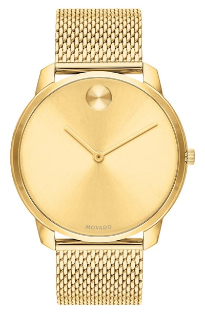 Shop Movado Bold Mesh Bracelet Watch, 42mm In Gold
