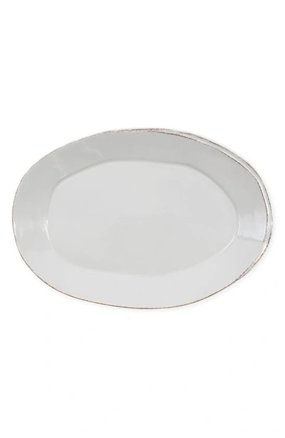 Shop Vietri Lastra Oval Platter In Light Gray