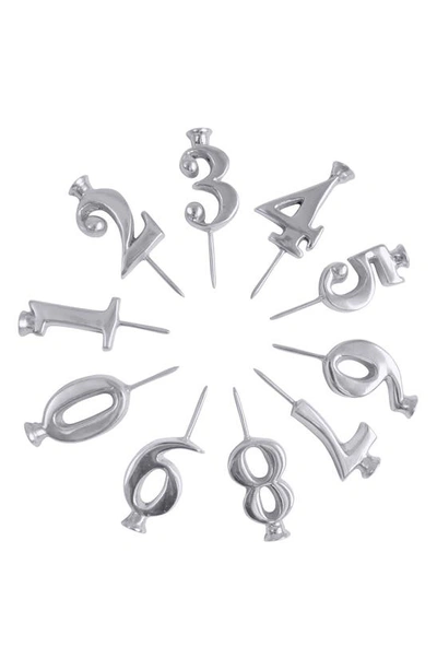 Mariposa Number Candle Holder Set In Silver