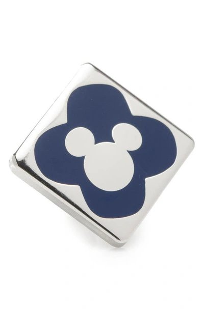 Shop Cufflinks, Inc Mickey Mouse Silhouette Square Lapel Pin In Blue