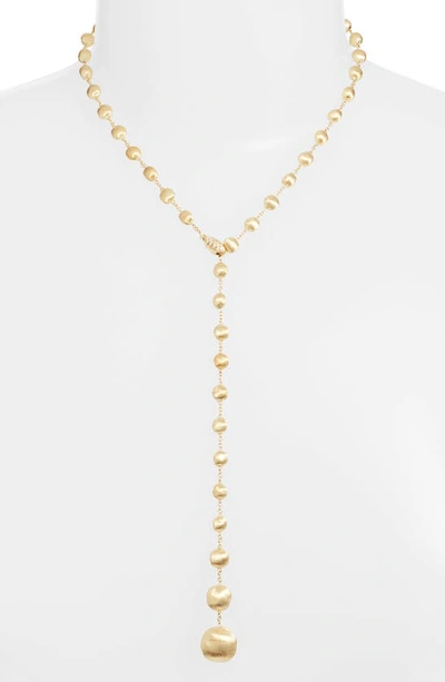 Shop Marco Bicego Africa 18k Gold & Diamond Lariat Necklace In Yellow Gold