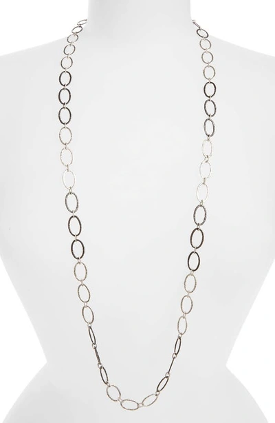 Shop Armenta Old World Midnight Oval Link Necklace In Silver