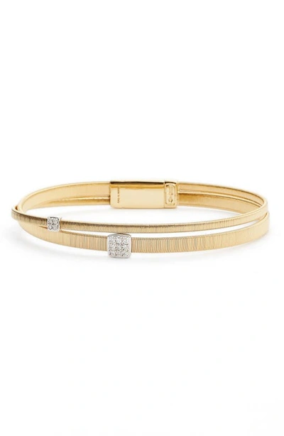 Marco Bicego 18k Yellow Gold Masai Two Strand Crossover Diamond Bracelet In Yellow Gold