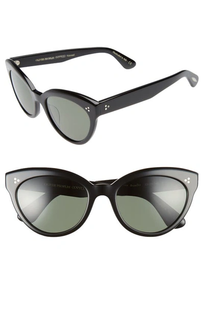 Shop Oliver Peoples Roella 55mm Polarized Cat Eye Sunglasses In Black