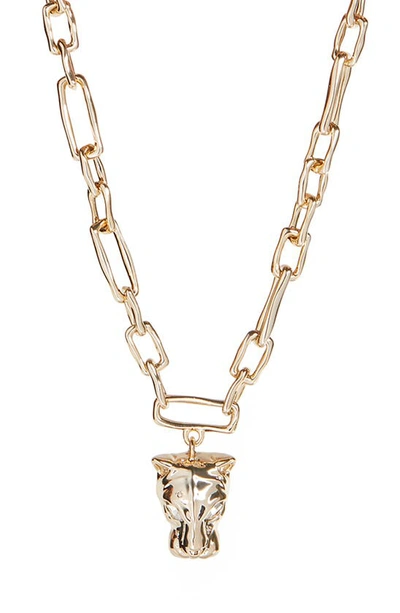 Shop Alexis Bittar Future Antiquity Panther Head Necklace In Gold