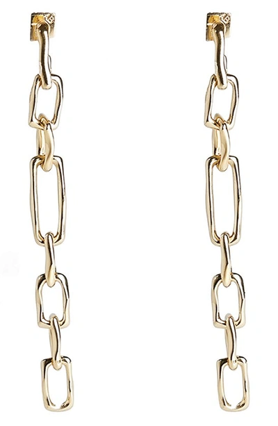 Shop Alexis Bittar Future Antiquity Long Chain Drop Earrings In Gold