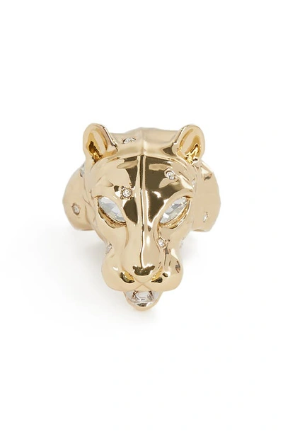 Shop Alexis Bittar Panther Head Ring In Gold