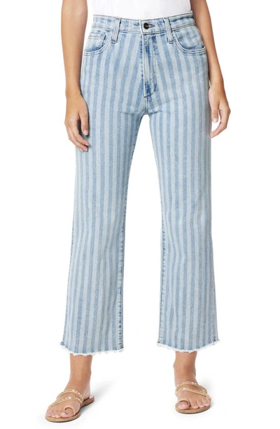 Shop Joe's The Blake Stripe Fray Hem Crop Jeans In Two Tone