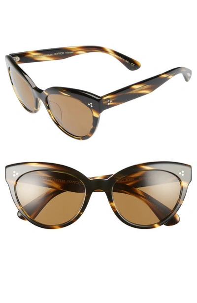Shop Oliver Peoples Roella 55mm Polarized Cat Eye Sunglasses In Brown