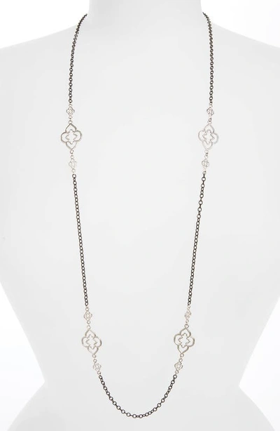 Armenta New World Heraldry Openwork Station Necklace In Black