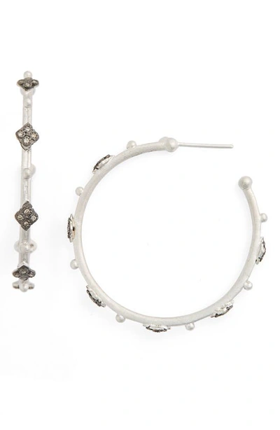 Shop Armenta New World Crivelli Diamond Hoop Earrings In Silver