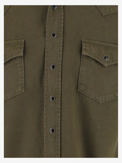 Shop Saint Laurent Shirts In Khaki