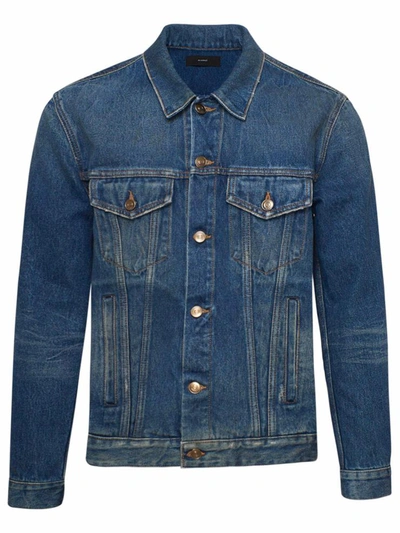 Shop Alanui Blue Monument Denim Jacket