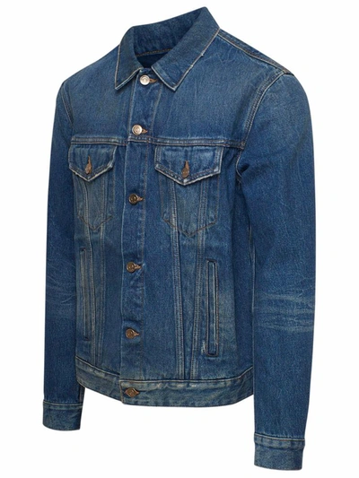 Shop Alanui Blue Monument Denim Jacket