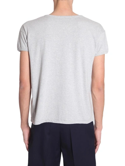 Shop Visvim T-shirt With Contrast Pocket In Grey