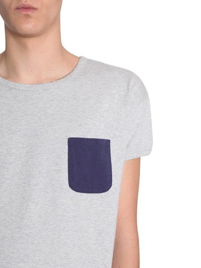 Shop Visvim T-shirt With Contrast Pocket In Grey