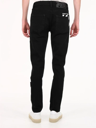 Shop Off-white Skinny Jeans Diagonal Pocket In Black